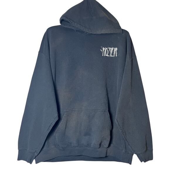 Hozier Band Hoodie Black Distressed Graphic Pullover Fits Like Men’s XXL - Picture 1 of 9